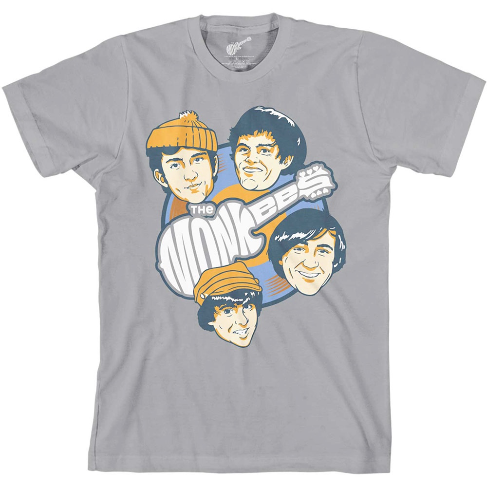 The Monkees - Vinyl Heads Mens Tshirt - Grey